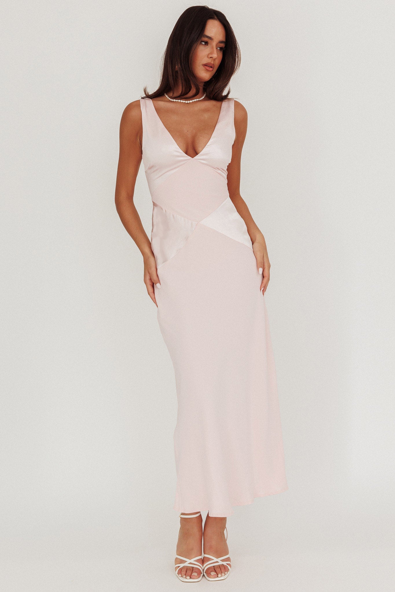 Soul Fire V-Neck Maxi Dress Blush